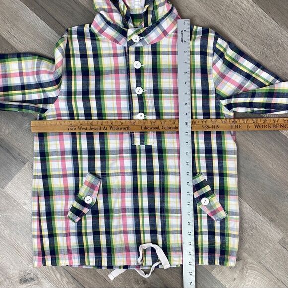 Merona Plaid Cotton Canvas Pullover Hoodie Jacket Pink Blue Small - Picture 13 of 15
